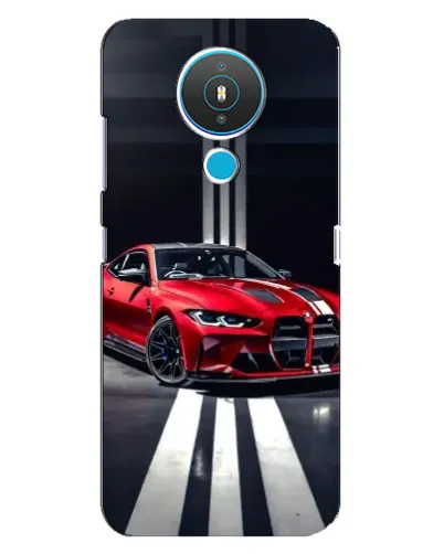 Чехол для Nokia 1.4 с картинкой «Красная BMW на дороге»