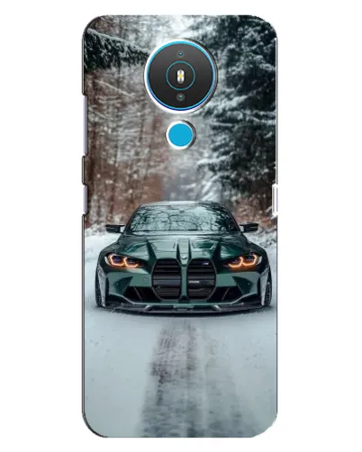 Чехол для Nokia 1.4 с картинкой «BMW в зимнем лесу»