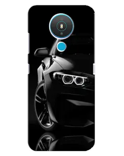 Чехол для Nokia 1.4 с картинкой «Черная BMW — профиль»