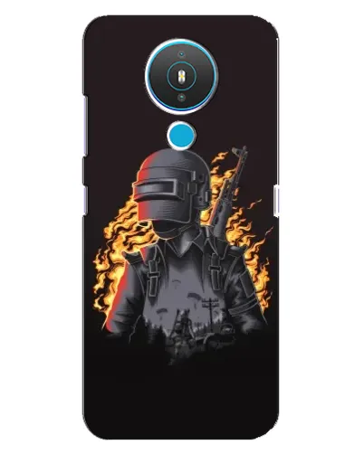 Чехол для Nokia 1.4 с картинкой «PUBG — огненный силуэт»