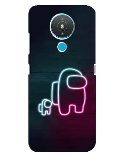 Чехол для Nokia 1.4 с картинкой «Among Us неон-арт»