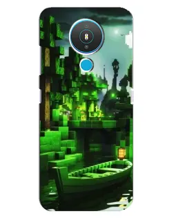 Чехол для Nokia 1.4 с картинкой «Minecraft лесной пейзаж»