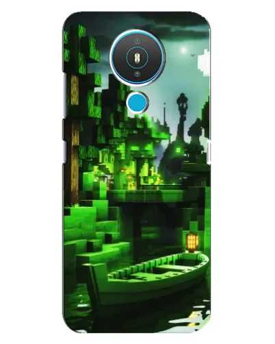 Чехол для Nokia 1.4 с картинкой «Minecraft лесной пейзаж»