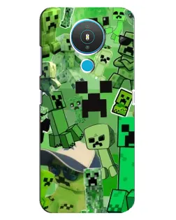 Чехол для Nokia 1.4 с картинкой «Криперы Minecraft»