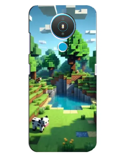 Чехол для Nokia 1.4 с картинкой «Minecraft летний день»