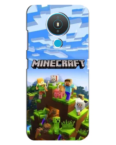 Чехол для Nokia 1.4 с картинкой «Minecraft классический мир»
