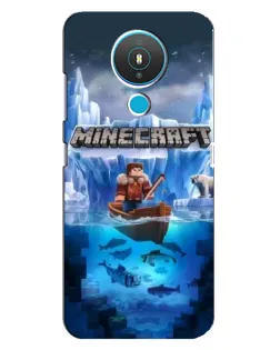 Чехол для Nokia 1.4 с картинкой «Minecraft ледяной мир»