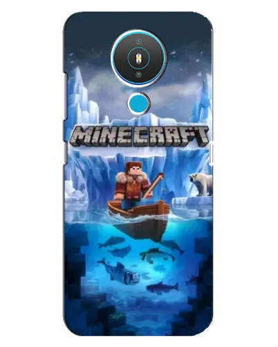 Чехол для Nokia 1.4 с картинкой «Minecraft ледяной мир»