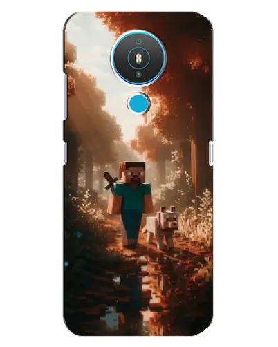 Чехол для Nokia 1.4 с картинкой «Стив в лесу»