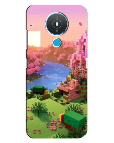 Чехол для Nokia 1.4 с картинкой «Розовое дерево Minecraft»