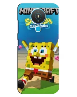 Чехол для Nokia 1.4 с картинкой «Губка Боб Minecraft»