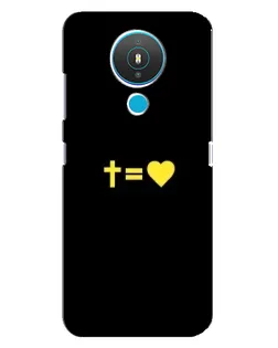 Чехол для Nokia 1.4 с картинкой «Сердце и Крест»