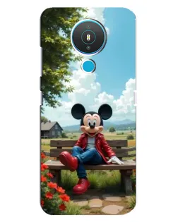 Чехол для Nokia 1.4 с картинкой «Микки на скамейке»
