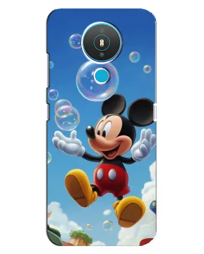Чехол для Nokia 1.4 с картинкой «Mickey и мыльные пузыри»