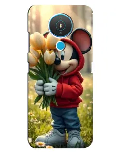 Чехол для Nokia 1.4 с картинкой «Микки с тюльпанами» Чехол для Nokia 1.4 с картинкой «Микки с тюльпанами»