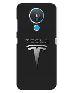 Чехол для Nokia 1.4 с картинкой «Стальной логотип Tesla»