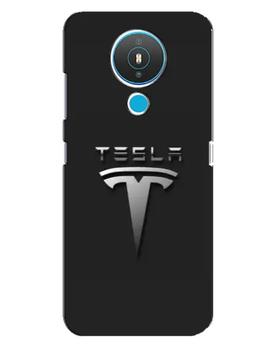 Чехол для Nokia 1.4 с картинкой «Стальной логотип Tesla»