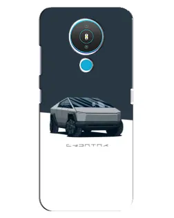 Чехол для Nokia 1.4 с картинкой «Серебристый Cybertruck Tesla»