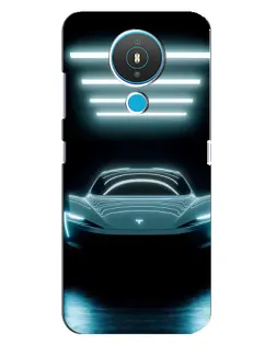 Чехол для Nokia 1.4 с картинкой «Tesla в неоне»