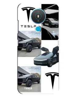 Чехол для Nokia 1.4 с картинкой «Коллаж Cybertruck Tesla»