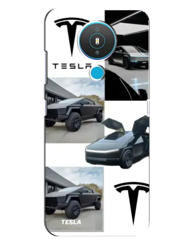 Чехол для Nokia 1.4 с картинкой «Коллаж Cybertruck Tesla»