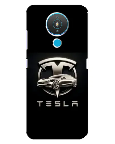 Чехол для Nokia 1.4 с картинкой «Tesla — серебристое авто»