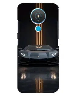 Чехол для Nokia 1.4 с картинкой «Lamborghini золотые линии»