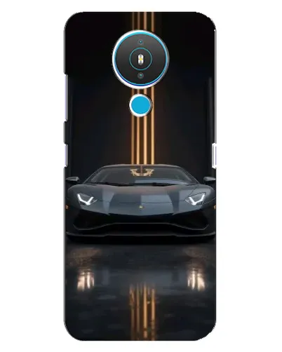 Чехол для Nokia 1.4 с картинкой «Lamborghini золотые линии»
