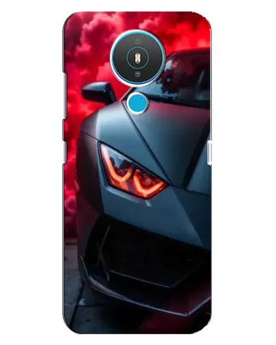 Чехол для Nokia 1.4 с картинкой «Lamborghini красное сияние»