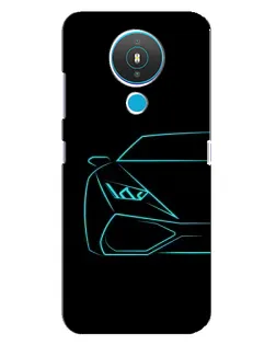 Чехол для Nokia 1.4 с картинкой «Голубой силуэт Lamborghini»