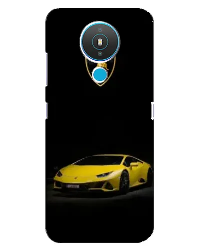 Чехол для Nokia 1.4 с картинкой «Lamborghini желтый акцент»