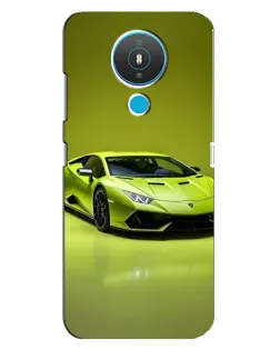 Чехол для Nokia 1.4 с картинкой «Салатовый Lamborghini Huracan»