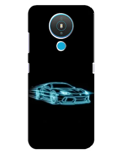Чехол для Nokia 1.4 с картинкой «Неоновый контур Lamborghini»