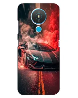 Чехол для Nokia 1.4 с картинкой «Lamborghini красный дым»