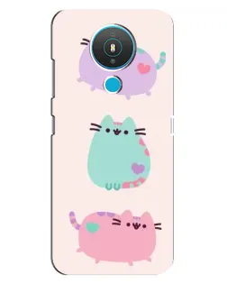 Чехол для Nokia 1.4 с картинкой «Pusheen трио»