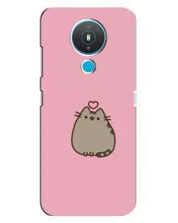 Чехол для Nokia 1.4 с картинкой «Pusheen сердце»