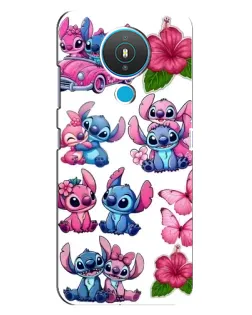 Чехол для Nokia 1.4 с картинкой «Стикеры Stitch и Angel»
