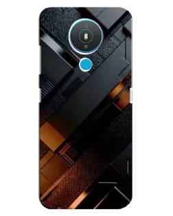 Чехол для Nokia 1.4 с картинкой «Черные геометрические блоки»