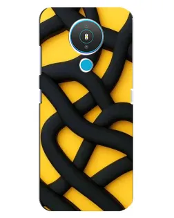 Чехол для Nokia 1.4 с картинкой «Черное желтое переплетение»