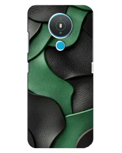 Чехол для Nokia 1.4 с картинкой «Зеленые кожаные волны»