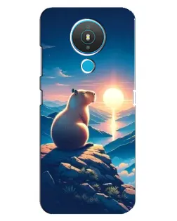 Чохол для Nokia 1.4 з картинкою «Захід сонця з капібарою»