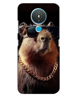 Чохол для Nokia 1.4 з картинкою «Капібара золотий ланцюг»