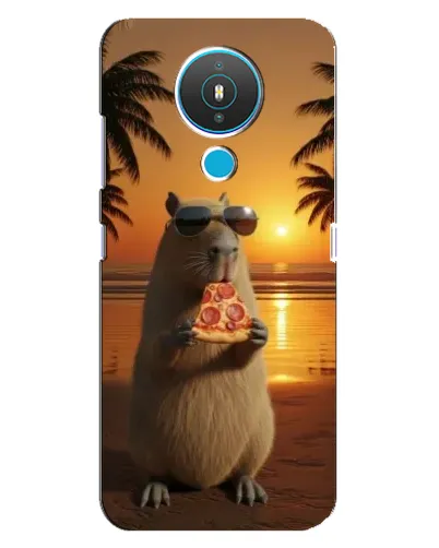 Чехол для Nokia 1.4 с картинкой «Капибара с пиццей»