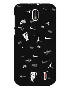 Чехол для Nokia 1 с картинкой «Nike Black Pattern»