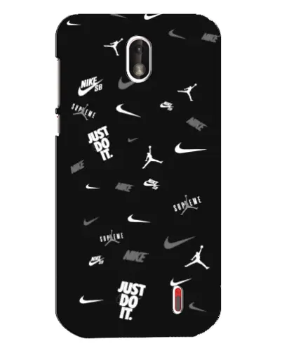 Чехол для Nokia 1 с картинкой «Nike Black Pattern»