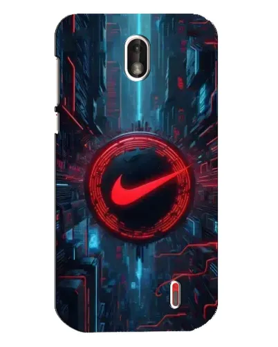Чехол для Nokia 1 с картинкой «Техногенный стиль Nike»