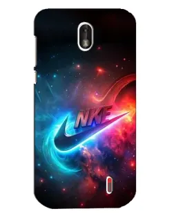 Чехол для Nokia 1 с картинкой «Огненный логотип Nike»