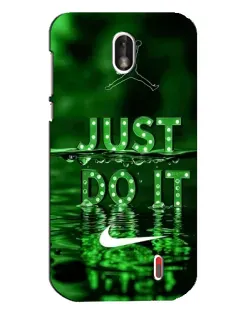 Чехол для Nokia 1 с картинкой «Зеленый неоновый Nike»