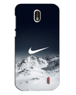 Чехол для Nokia 1 с картинкой «Nike — зимние горы»