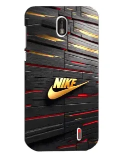 Чехол для Nokia 1 с картинкой «Золотой Nike на металле»